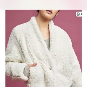 Anthropologie Hei Hei Cozy White Sherpa Jacket